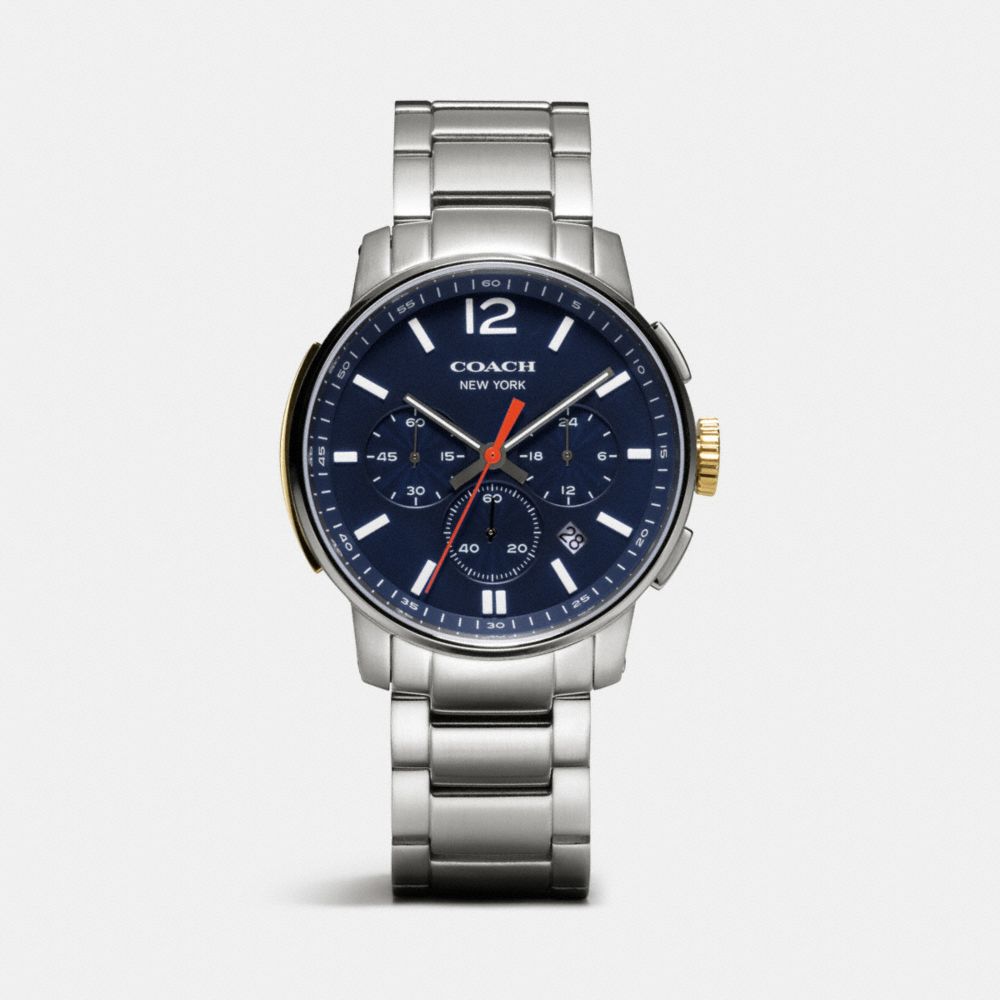 COACH W4006 - BLEECKER CHRONO STAINLESS STEEL BRACELET WATCH NAVY