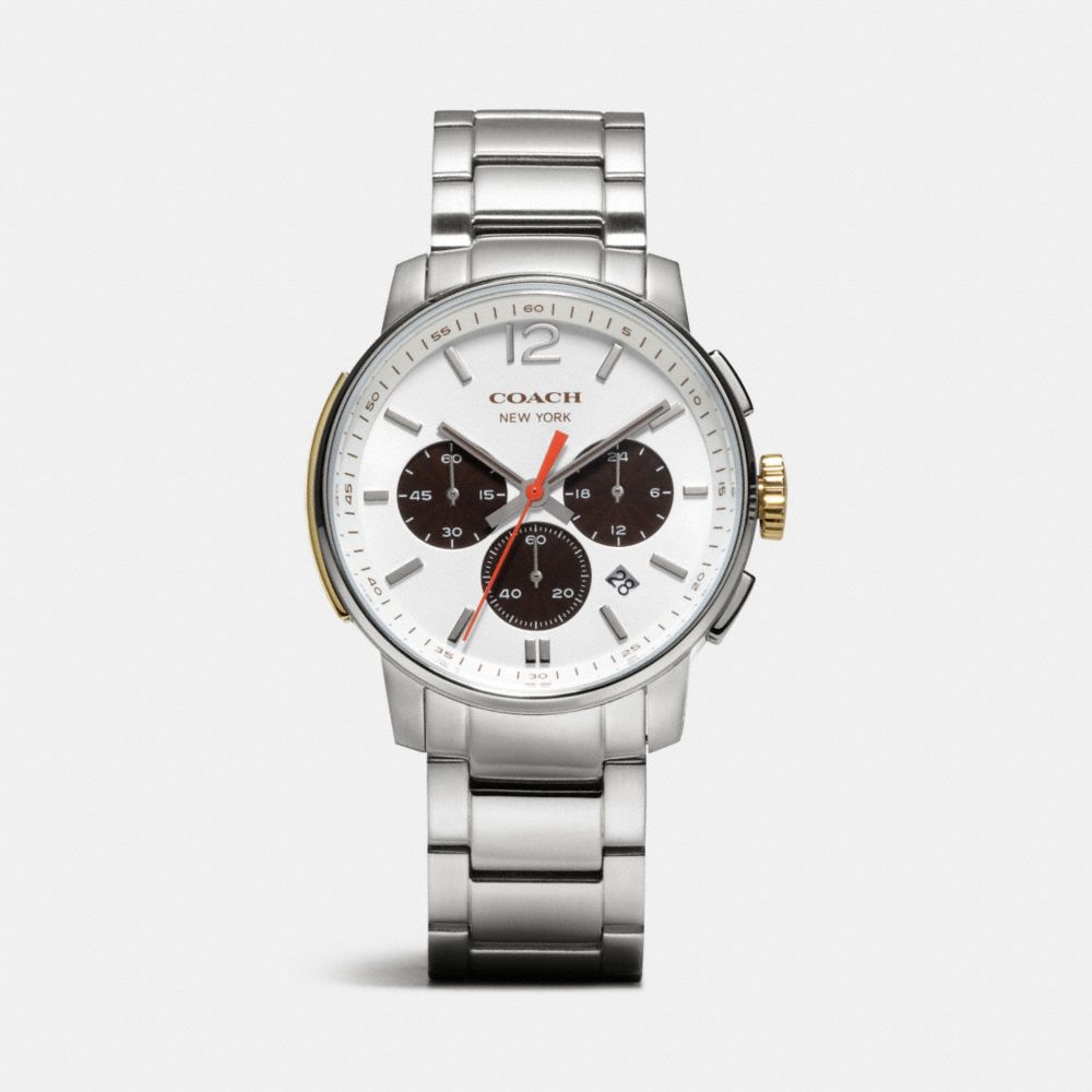 COACH W4006 - BLEECKER CHRONO STAINLESS STEEL BRACELET WATCH WHITE