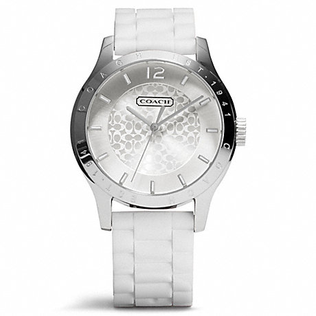 COACH MADDY STAINLESS STEEL RUBBER STRAP WATCH - WHITE - w6000