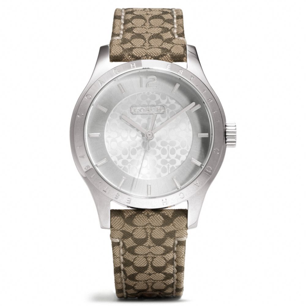 COACH W6002 Maddy Stainless Steel Signature Strap Watch 