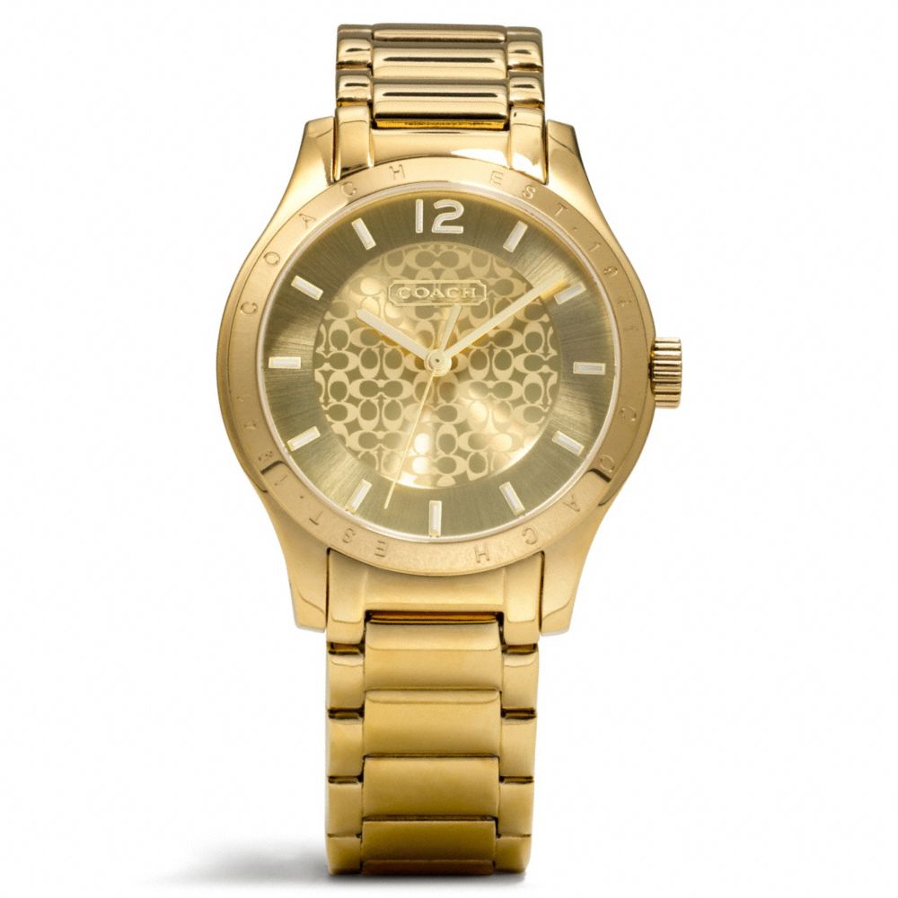 COACH W6006 Maddy Gold Plated Bracelet Watch 