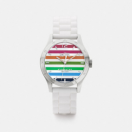 COACH MADDY STAINLESS STEEL RUBBER STRAP WATCH - RAINBOW - w6033