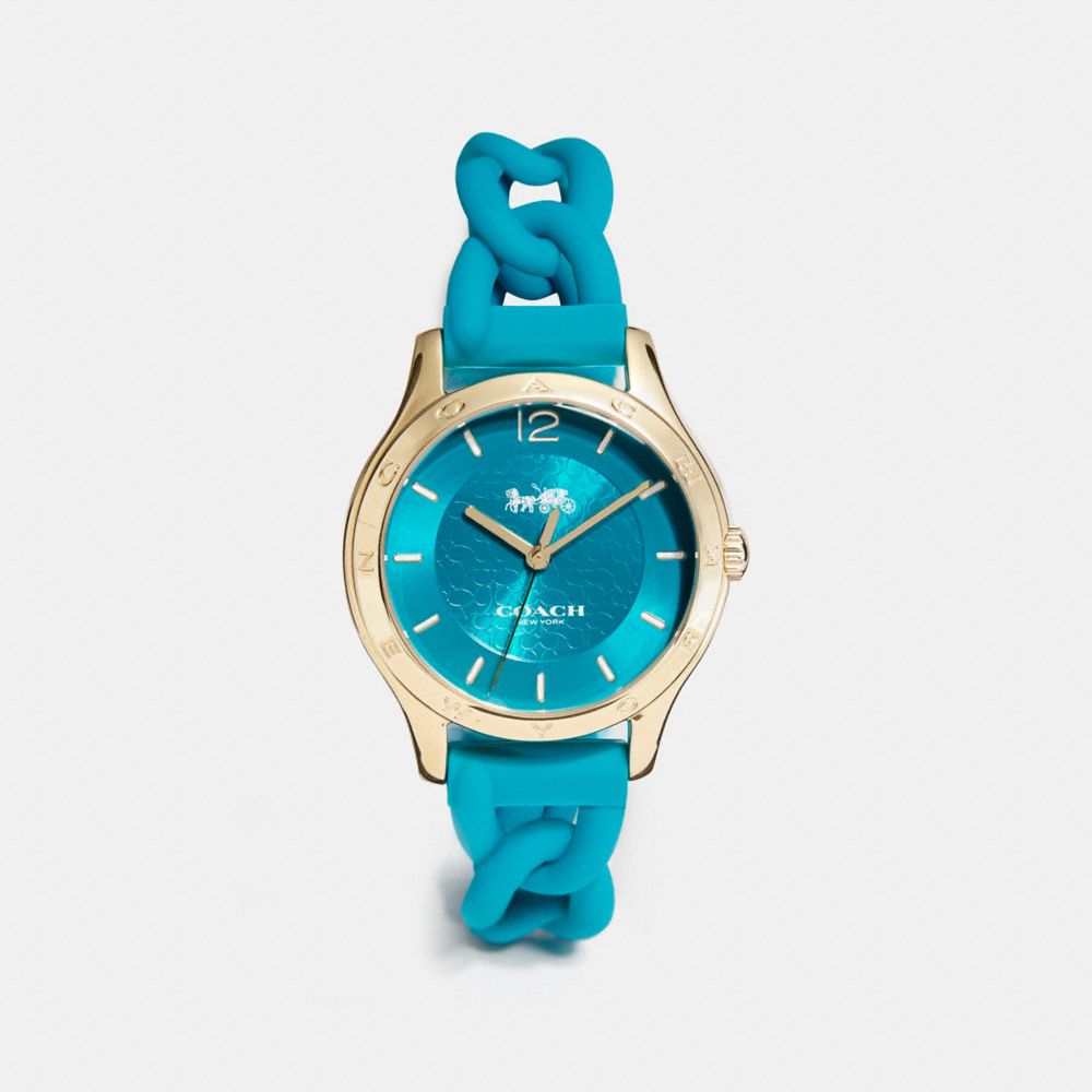 MADDY BRAIDED RUBBER STRAP WATCH - w6043 - TEAL