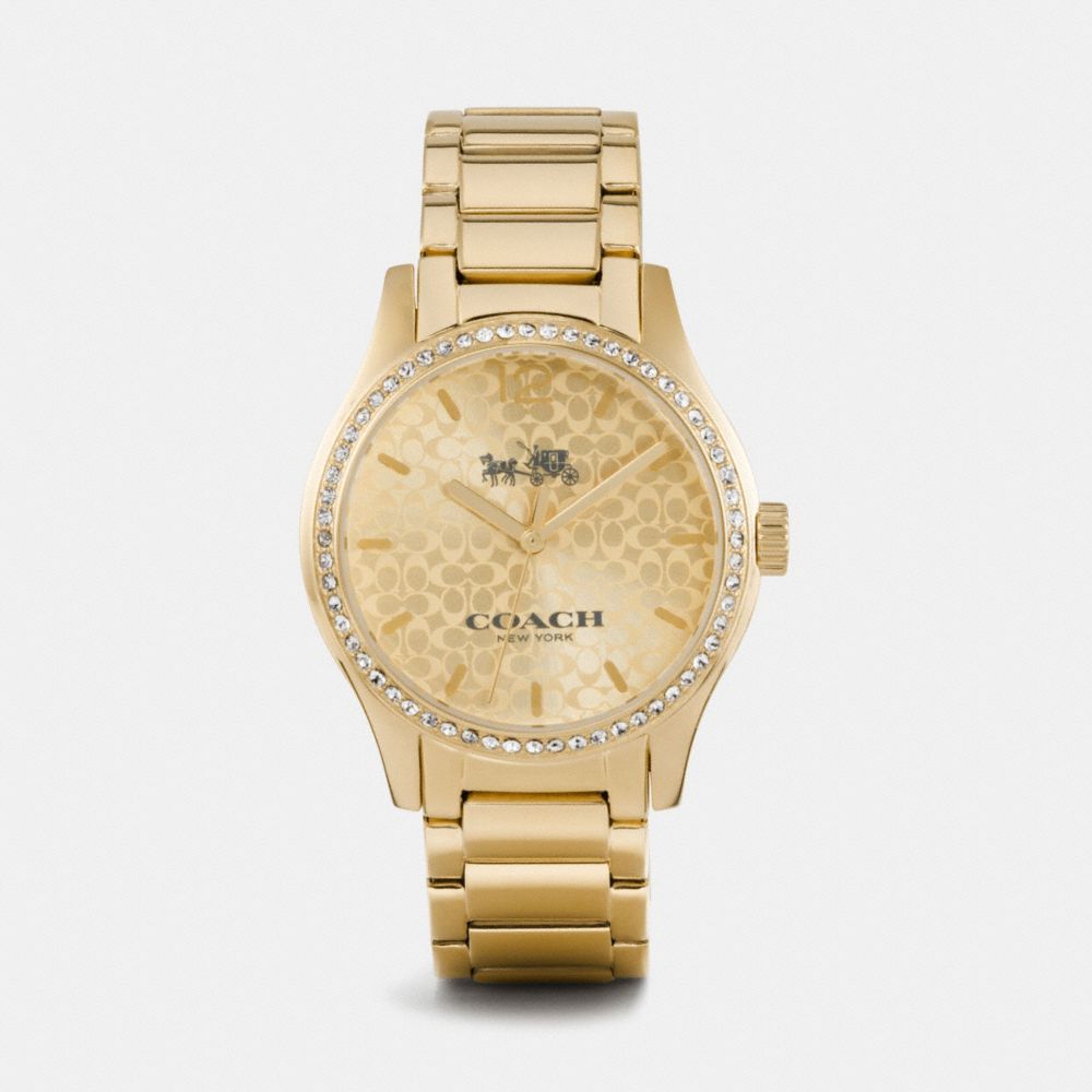 COACH W6046 Maddy Gold Tone Set Bracelet Watch GOLD