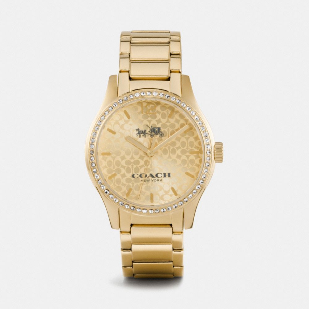 COACH MADDY GOLD TONE SET BRACELET WATCH - GOLD - w6046