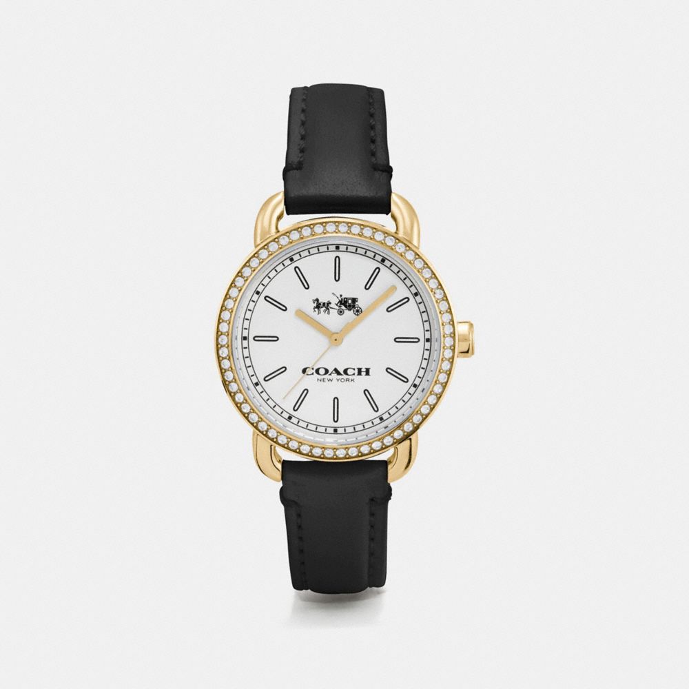 COACH W6052 Lex Gold Tone Strap Watch BLACK