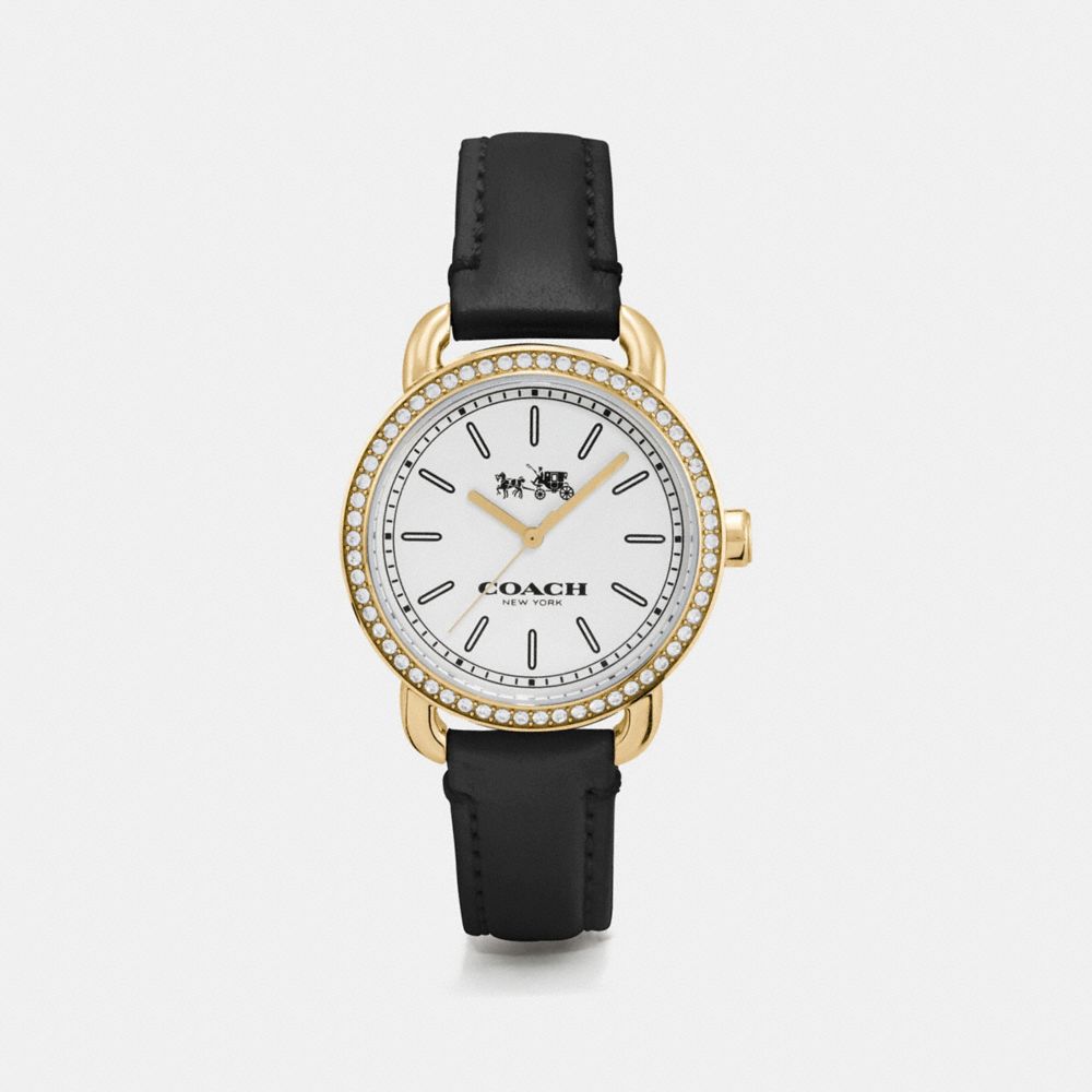 COACH LEX GOLD TONE STRAP WATCH - BLACK - w6052