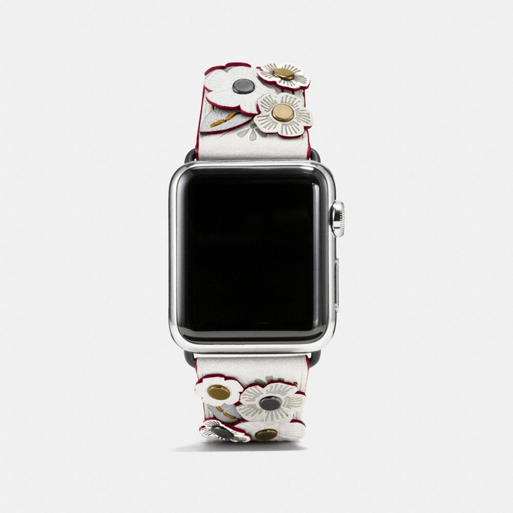 公式 Coach コーチ Apple Watch R 38mm ティー ローズ アップリケ レザー ストラップ ファッション小物