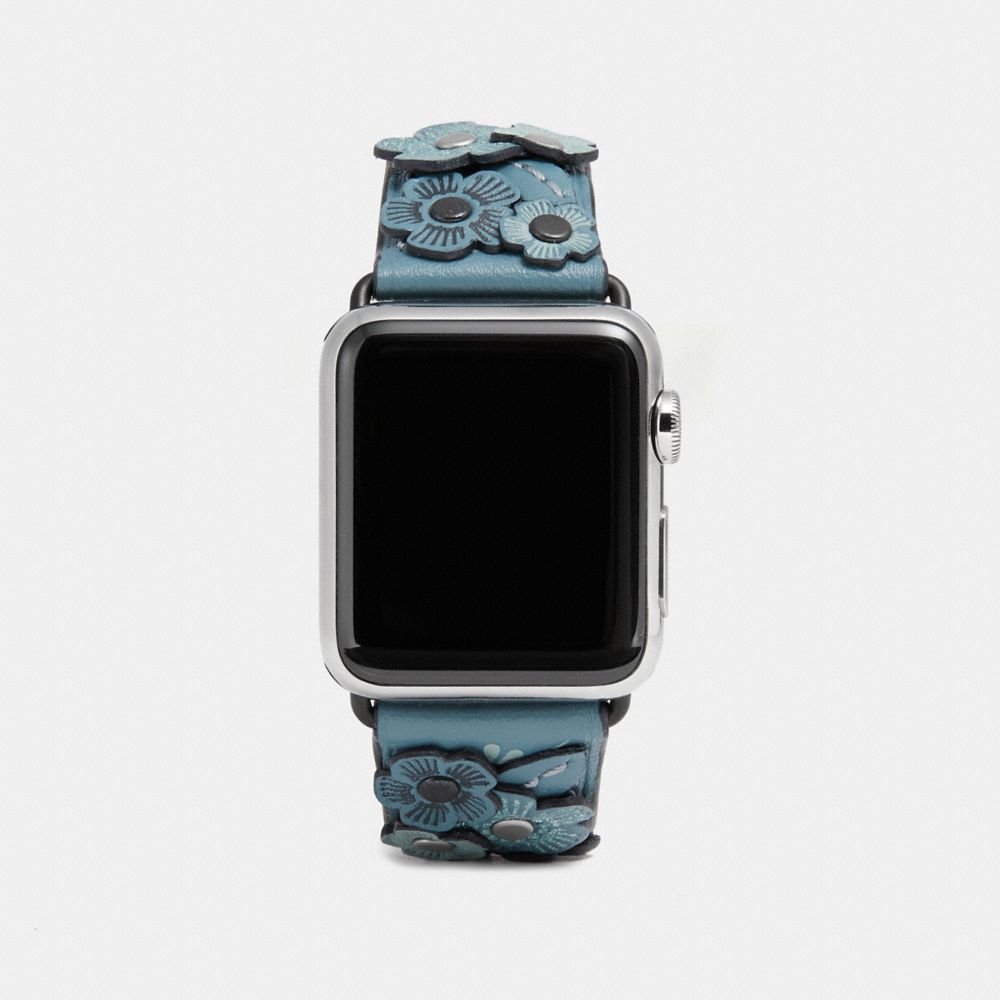 COACH W6132+CMB++WMN Apple WatchÂ® Strap With Tea Rose CHAMBRAY