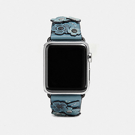 COACH APPLE WATCHÂ® STRAP WITH TEA ROSE - CHAMBRAY - W6132+CMB++WMN