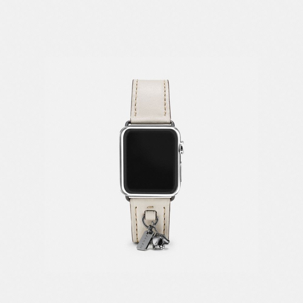 COACH W6133+CHK++WMN Apple WatchÂ® Strap With Charms CHALK