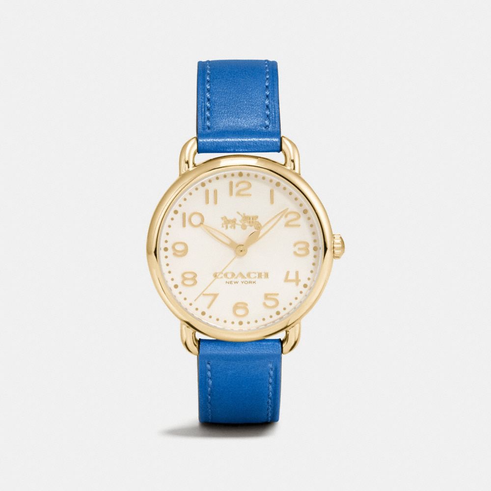 COACH W6204 - DELANCEY LEATHER STRAP WATCH DENIM