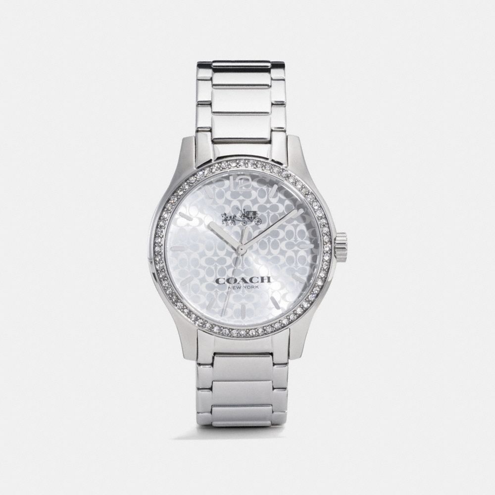 MADDY SET STAINLESS STEEL BRACELET WATCH - COACH w6213 - STERLING SILVER