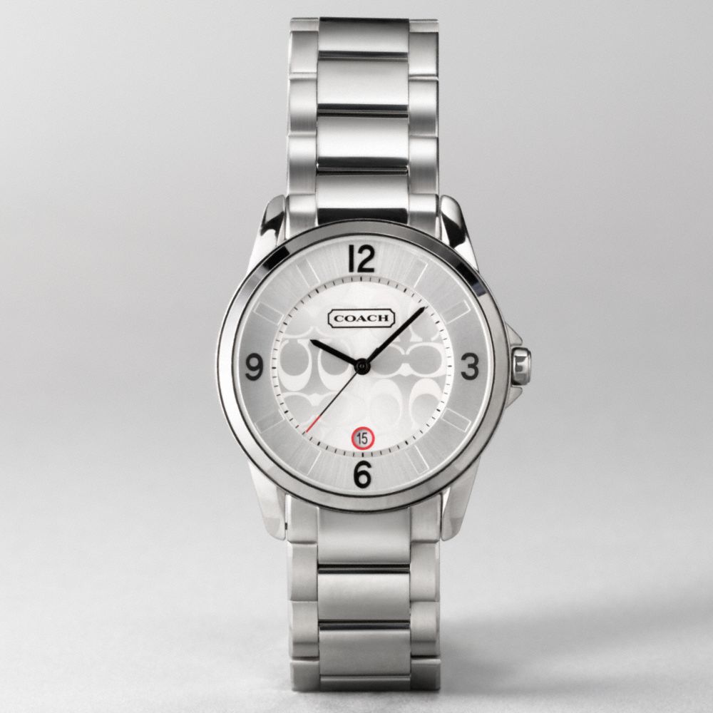 COACH w681 CLASSIC SIGNATURE LARGE BRACELET WATCH Stainless Steel