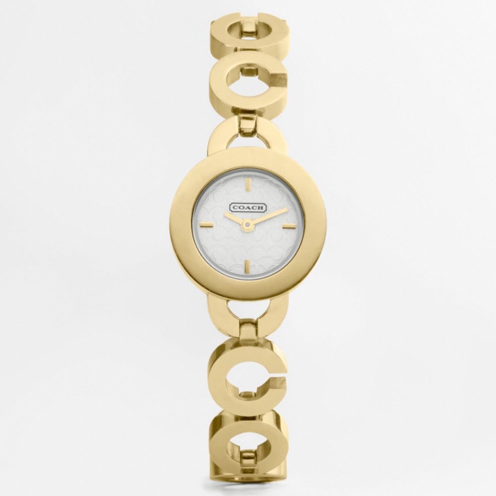 COACH W876 Kristy Gold Plated Bracelet Watch 