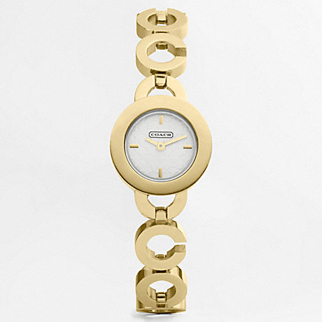 COACH W876 KRISTY GOLD PLATED BRACELET WATCH ONE-COLOR