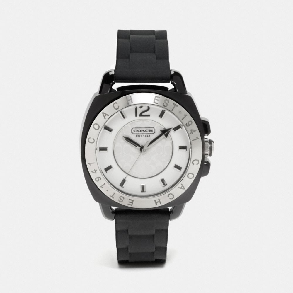 COACH w914 BOYFRIEND RUBBER STRAP WATCH BLACK