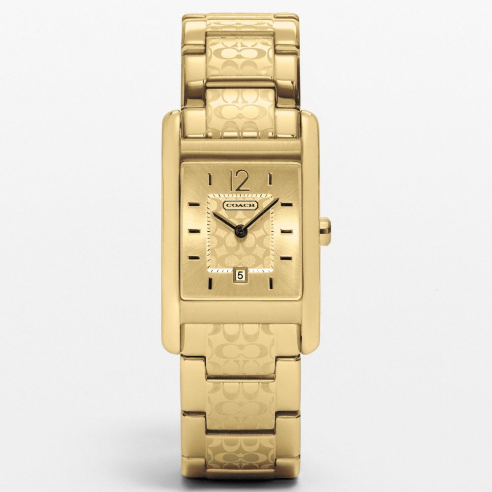 COACH w952 CARLISLE GOLD PLATED ETCHED BRACELET 