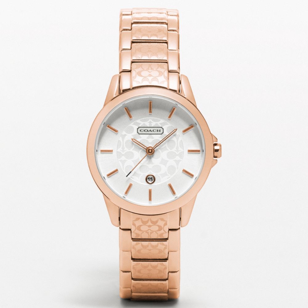 COACH CLASSIC SIGNATURE ROSEGOLD SMALL ETCHED BRACELET WATCH - ONE COLOR - W994