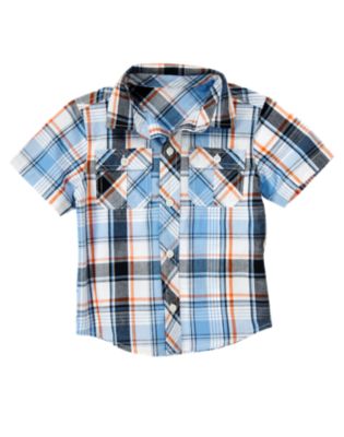 Button Pocket Plaid Shirt
