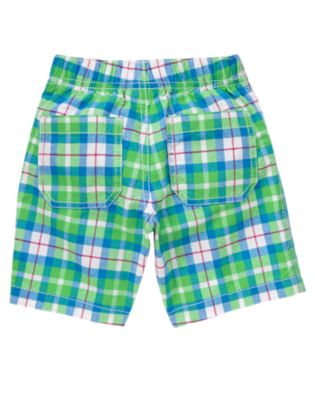 Plaid Pull-On Shorts