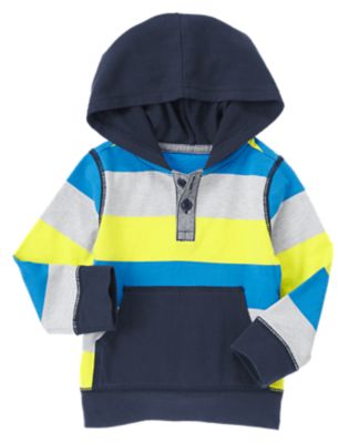 Stripe Hooded Henley