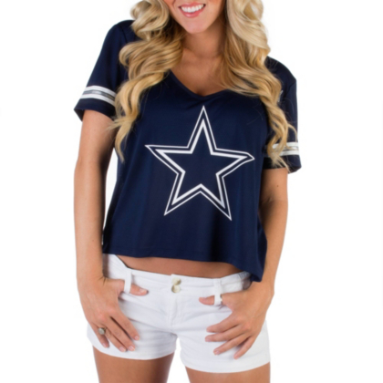 Dallas Cowboys PINK Crop Jersey PINK Womens Cowboys Catalog