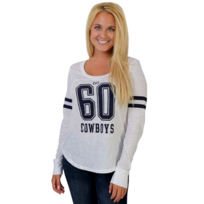 Dallas Cowboys PINK Long Sleeve Football Tee | Long Sleeve | Tops ...