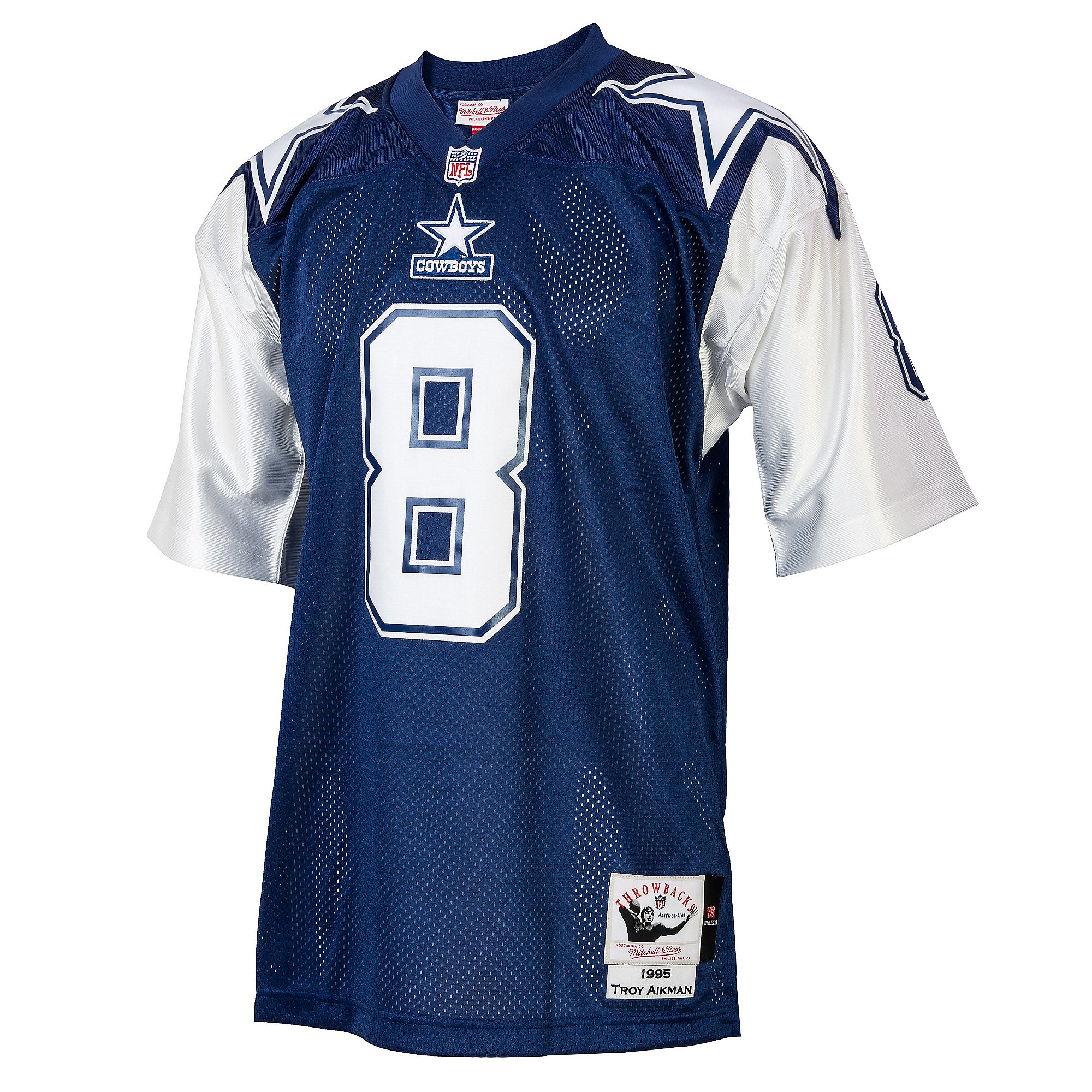 Dallas Cowboys Troy Aikman 1995 Mitchell & Ness Double Star Jersey ...