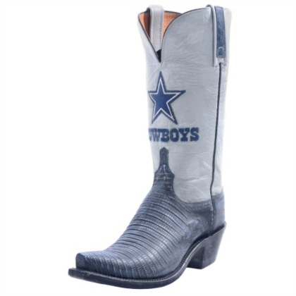 Dallas Cowboys Lucchese Mens Navy Stonewash Lizard Boot - Width D ...