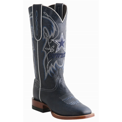 Dallas Cowboys Lucchese Womens Navy Square Toe Boot Width B