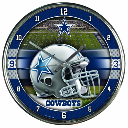 Dallas Cowboys Chrome Graphic Clock | Home Decor | Home ...