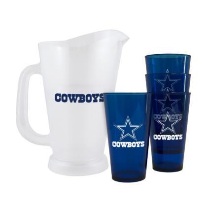 Dallas Cowboys Plastic Pitcher Set Glassware Home & Office