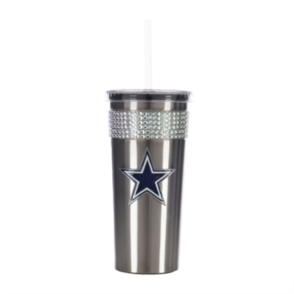 Dallas Cowboys Bling Tumbler With Straw Glassware Home & Office