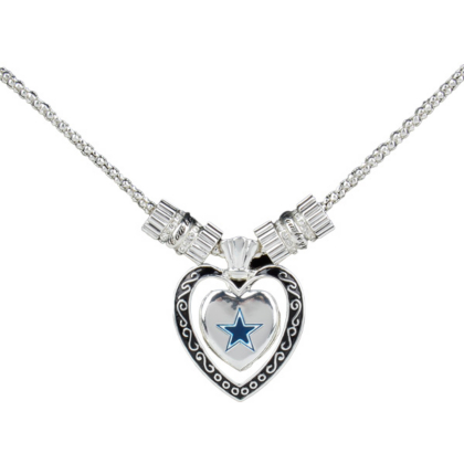 Dallas Cowboys Silver Plated Heart Star Necklace Jewelry Accessories Womens Cowboys