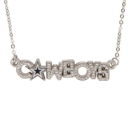 Dallas Cowboys Rhinestone Wordmark Necklace Jewelry Accessories Womens Cowboys Catalog