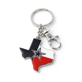 Dallas Cowboys State Of Texas Red White Blue Keyring Dallas Cowboys Pro Shop