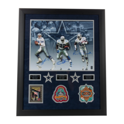 Dallas Cowboys Triplets 16x20 Autographed Framed Photo Autographs