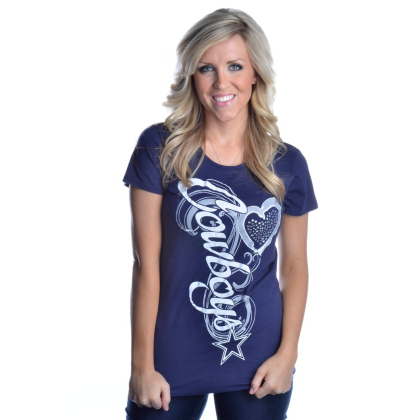 Dallas Cowboys Womens Sparkle Flourish T-Shirt | Short Sleeve | Tops ...