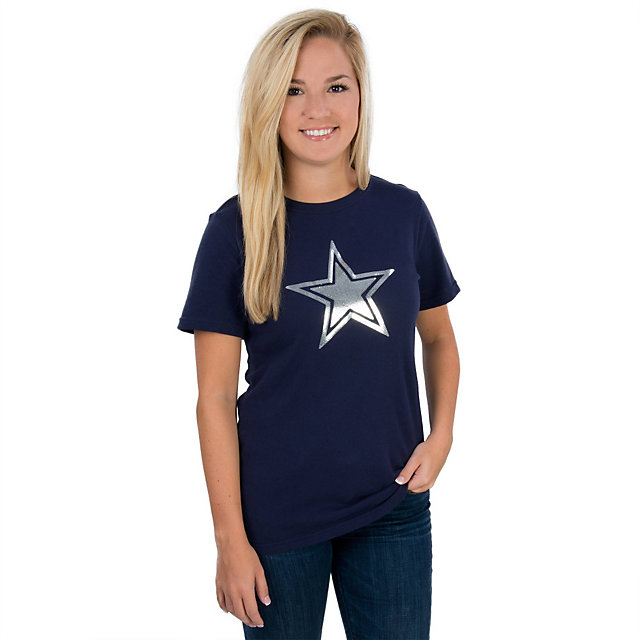 Dallas Cowboys Sparkle Star Crew Neck Tee | Short Sleeve | Tops ...
