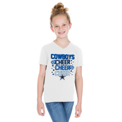 GLITTER Cutest COWBOYS Fan Toddler Jersey Style T-shirt Makes 