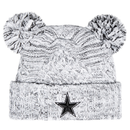 Women's New Era Gray Dallas Cowboys Button Blast Knit Hat