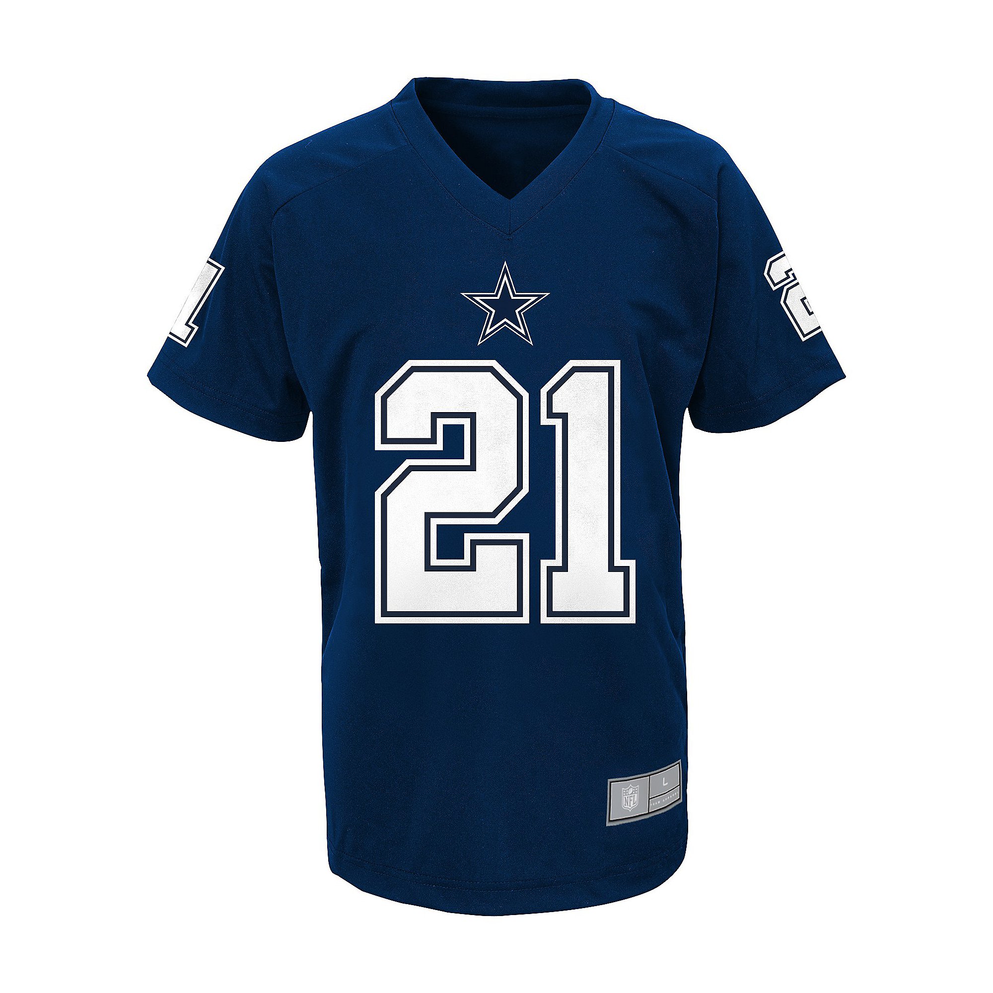 Dallas Cowboys Kids Ezekiel Elliott #21 V-Neck Name & Number T ...