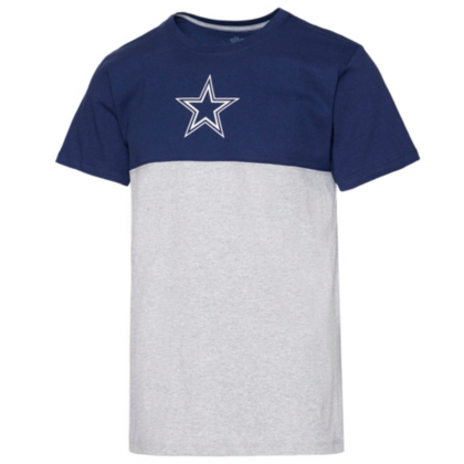 Dallas Cowboys Alta Gracia Unisex Short Sleeve Colorblock Half And Half T Shirt Dallas Cowboys Pro Shop