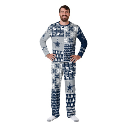 FOCO Dallas Cowboys NFL Gameday Ready One Piece Pajamas - L