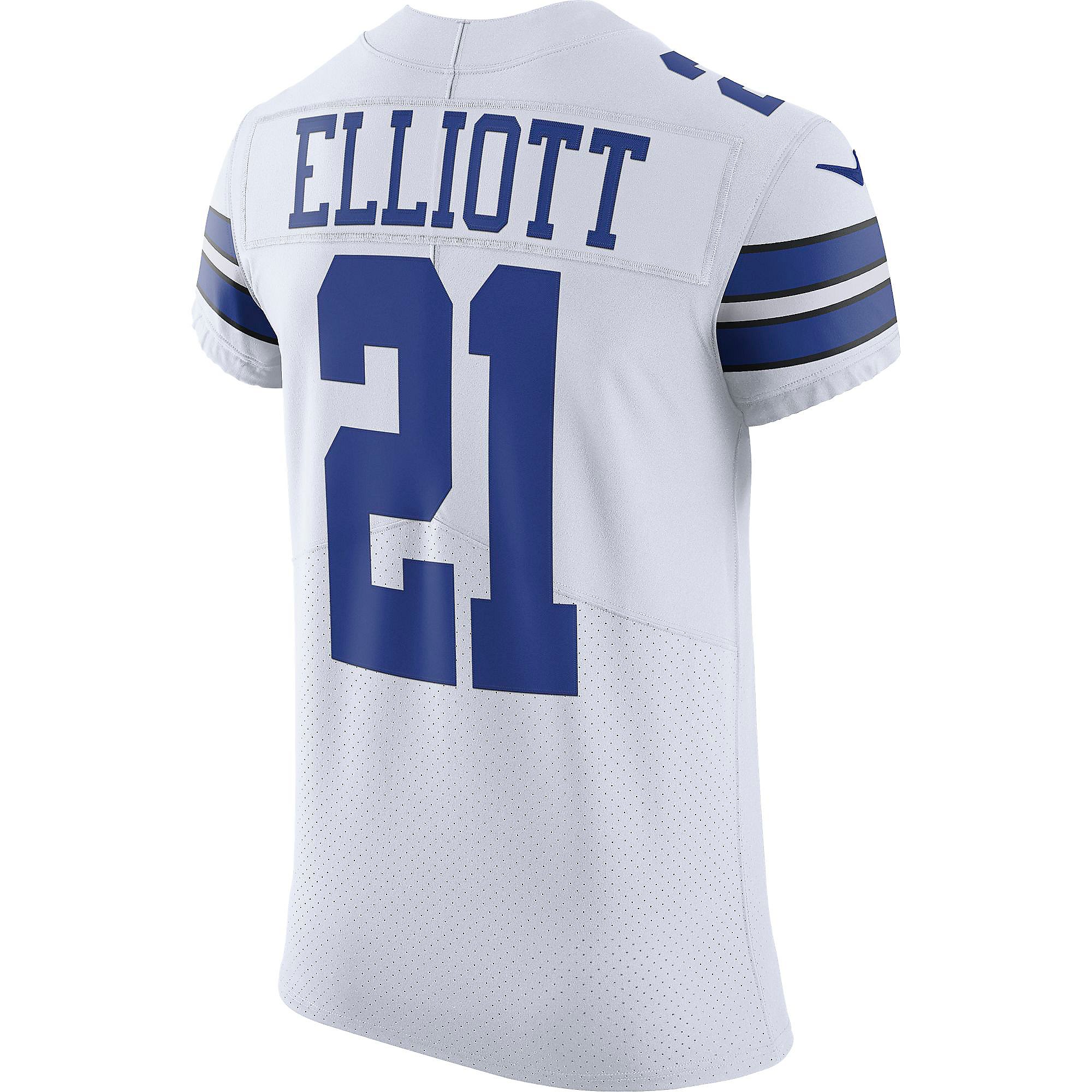 Dallas Cowboys Ezekiel Elliott #21 Nike White Vapor Elite ...