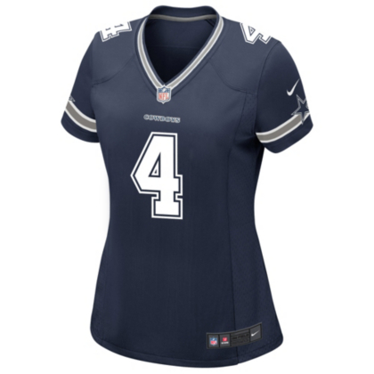 dallas cowboys youth dak prescott nike navy game replica jersey