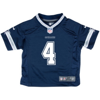 dallas cowboys youth dak prescott nike navy game replica jersey