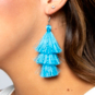 AT&T Blue Tassel Earrings