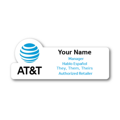 AT&T Team Colors Name Badge - Authorized Retailer with Personalization